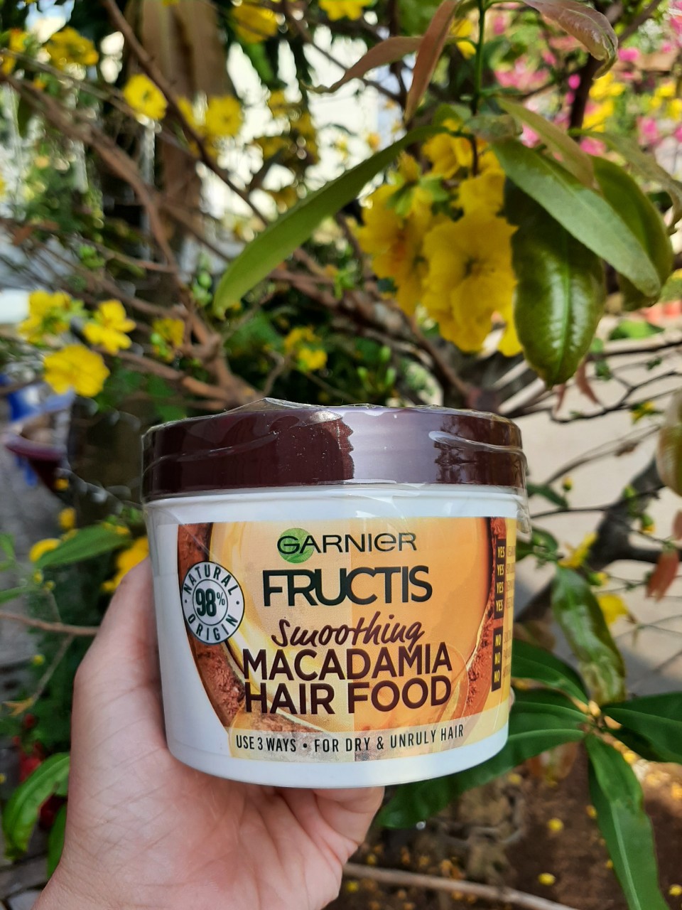 🌺🌿🪴Kem ủ dưỡng tóc phục hồi Garnier Fructis Macadamia Hair Food 390ml_hàng Úc