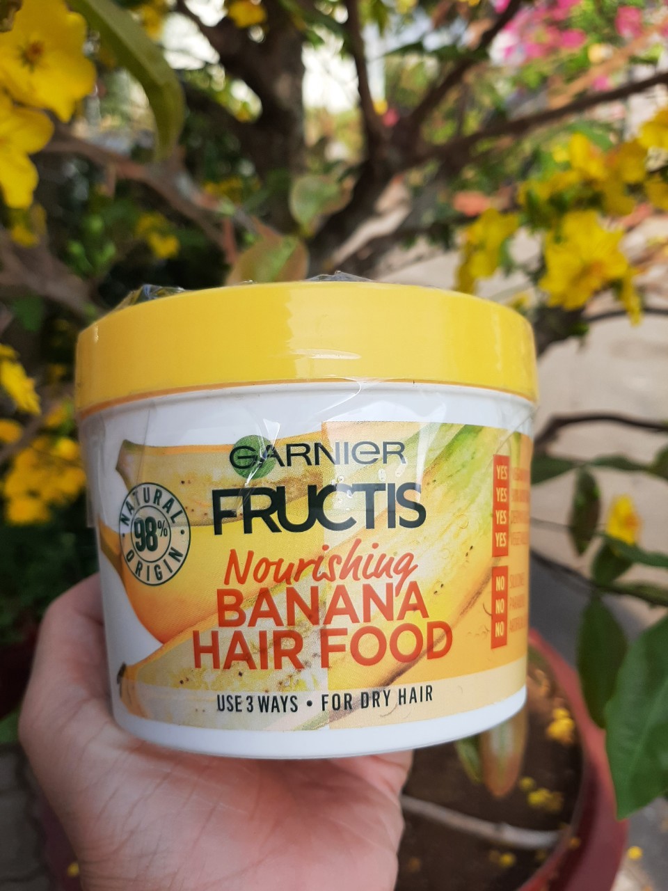 🌿🌺Kem ủ dưỡng tóc phục hồi Garnier Fructis Banana Hair Food 390ml hàng Úc